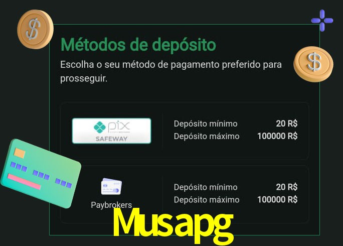 O cassino Musapg oferece uma grande variedade de métodos de pagamento